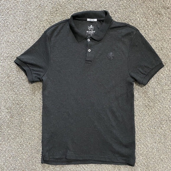 Rugby University Other - Rugby University Men’s Polo Shirt Small Grey Heather Logo Short Sleeve Liquid
